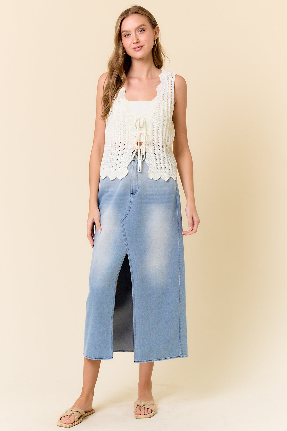 Tie Front Knit Vest