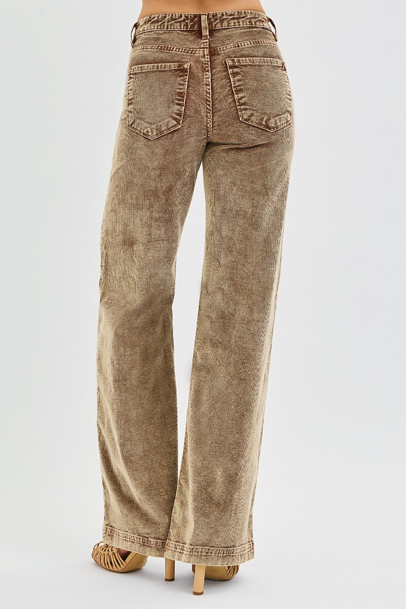 Risen Wide Leg Corduroy Pants