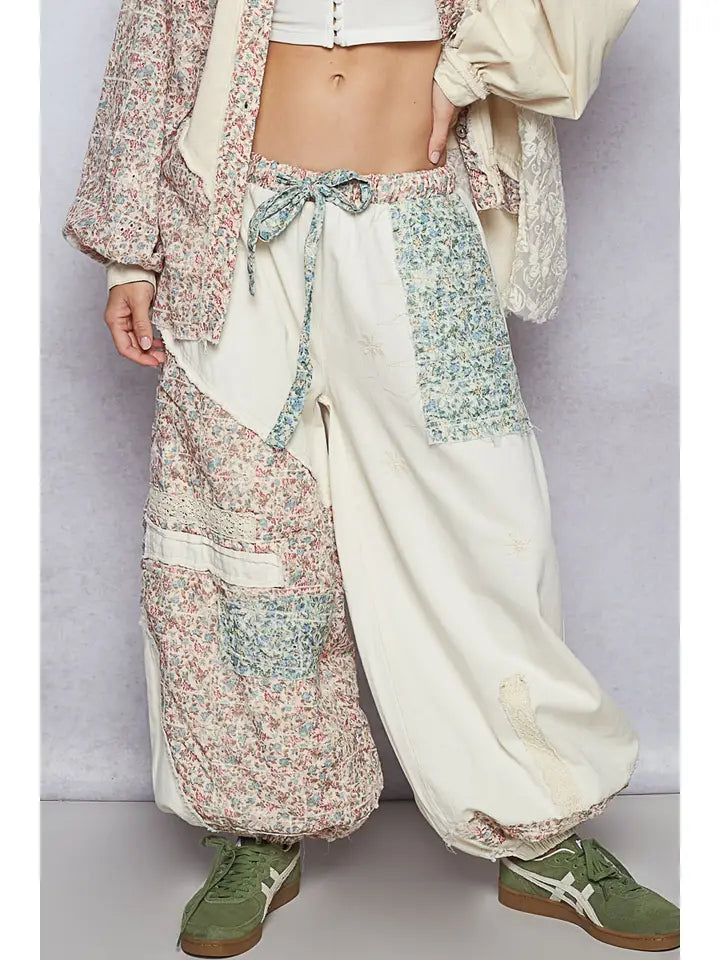 Floral Patchwork Jogger Pants