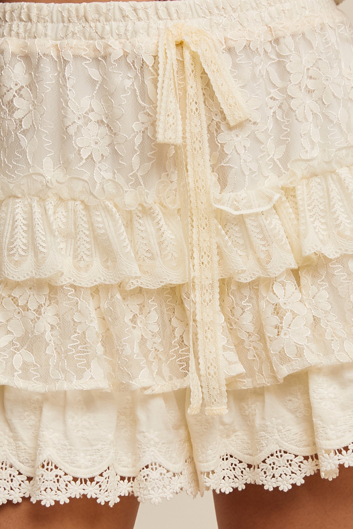 Lace Tiered Shorts