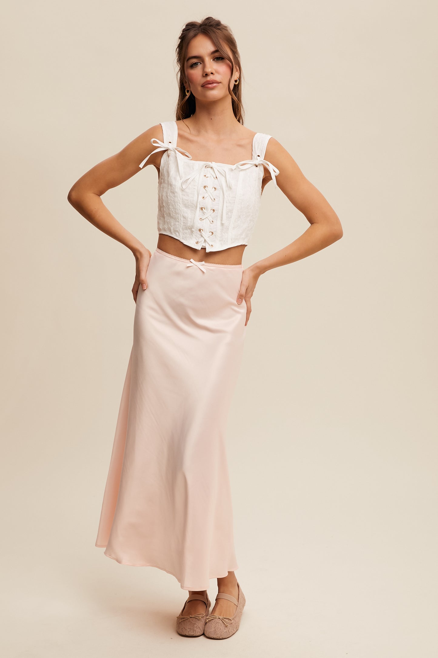 Satin Midi Skirt