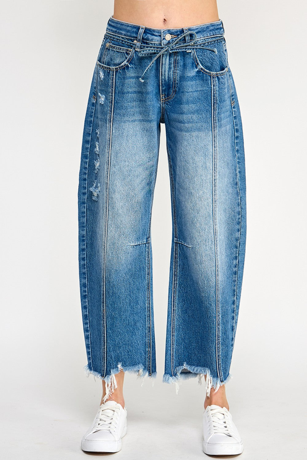 Barrel Jeans Tie waist