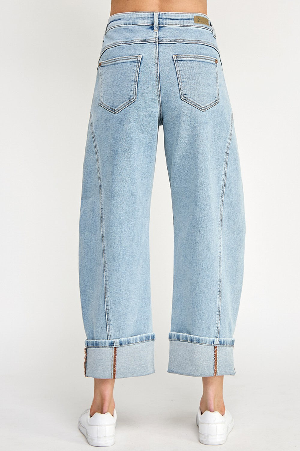 High Rise Barrel Jean with Cuff