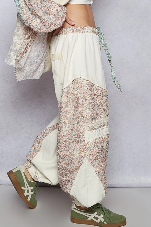 Floral Patchwork Jogger Pants