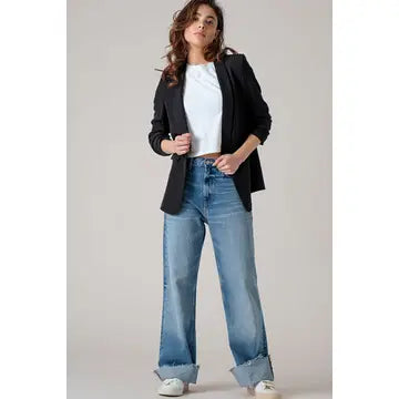 Ruched Sleeve Blazer