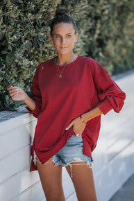 OVERSIZED SWEATSHIRT WITH SIDE SLITS