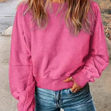 V open back sweatshirt