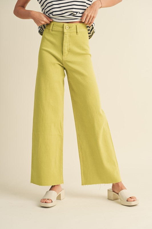 Straight Wide Leg Denim Pants