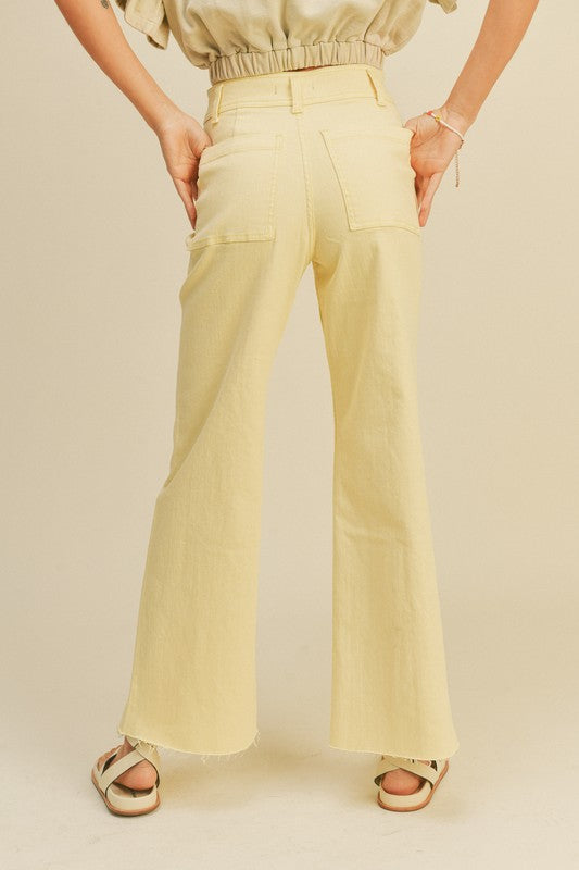 Straight Wide Leg Denim Pants