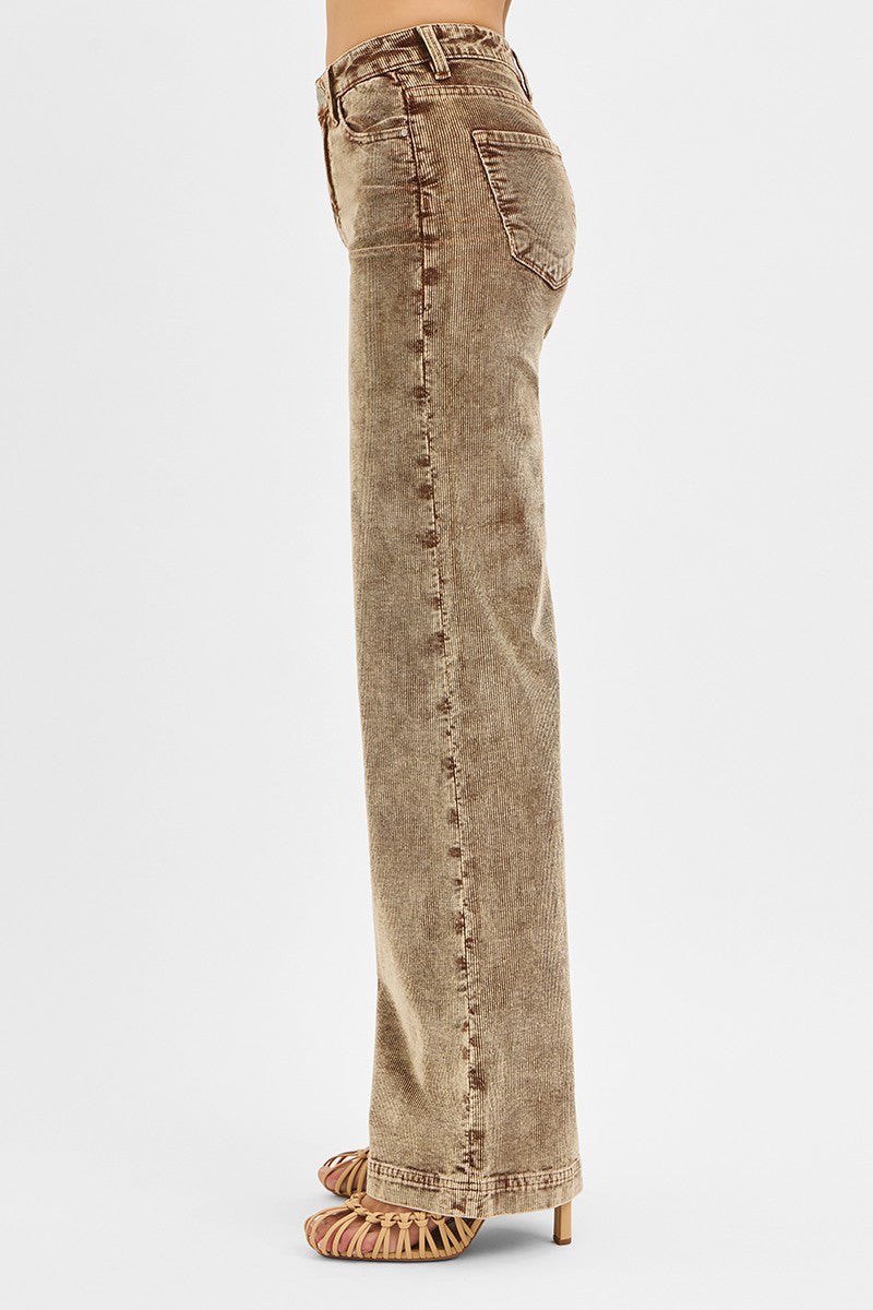 Risen Wide Leg Corduroy Pants