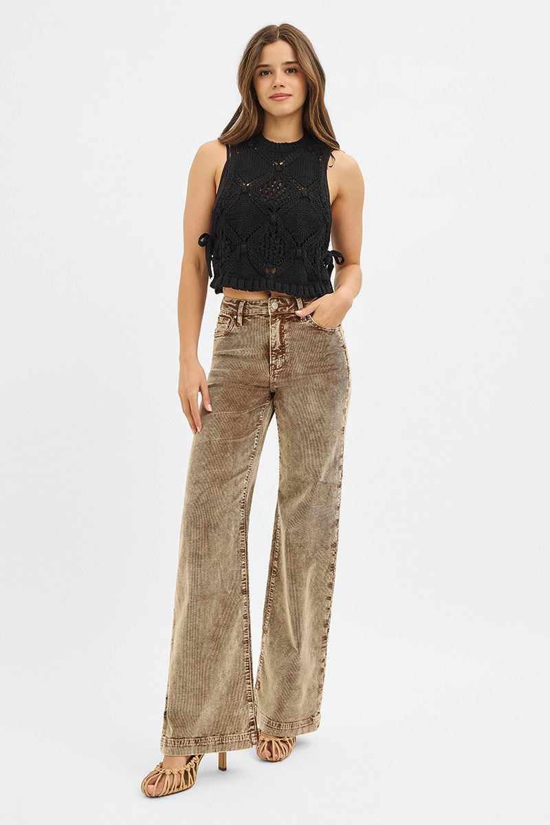 Risen Wide Leg Corduroy Pants