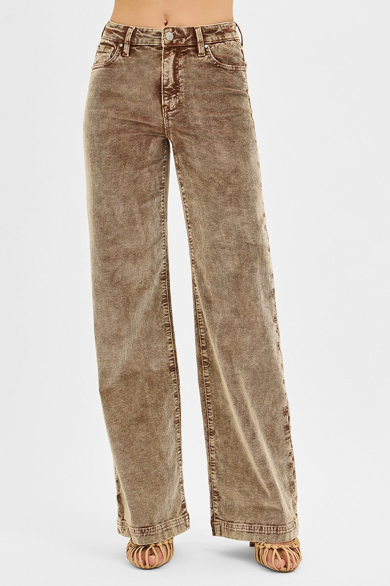 Risen Wide Leg Corduroy Pants