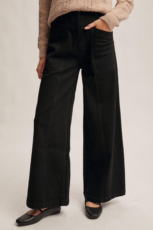 Wide Leg Stretch Jeans