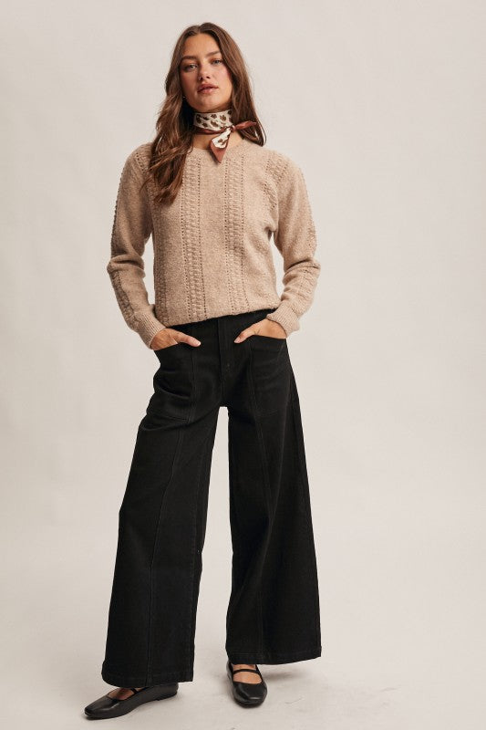 Wide Leg Stretch Jeans