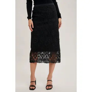 Lace Me Up Midi Skirt