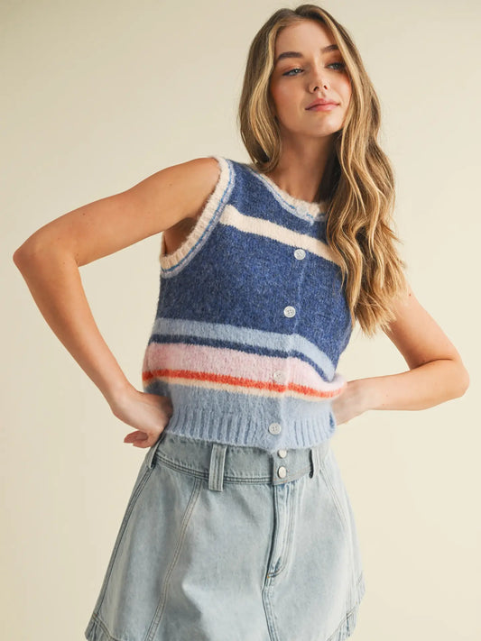 Multi Colored Striped Vest