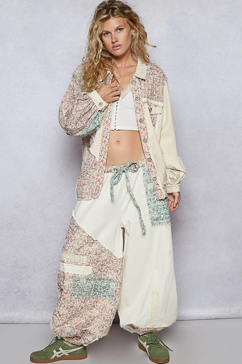 Floral Patchwork Jogger Pants