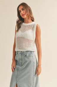 Sleeveless Crochet Knitted Top