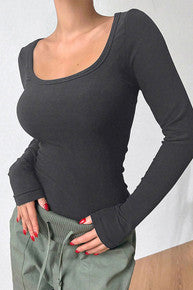 U Neck Long Sleeve Shirt