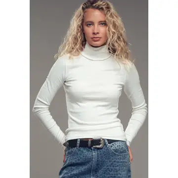 Contrast Seam Turtleneck