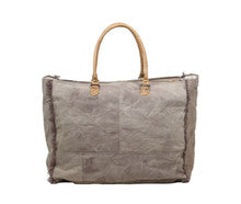 HIDE & FLORAL PRINT WEEKENDER BAG